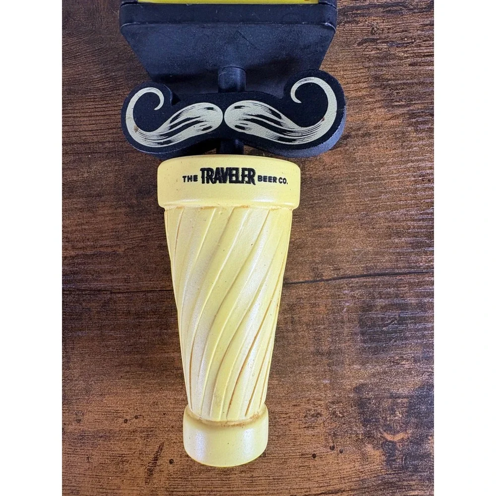 Curious Traveler Lemon Shandy Beer Tap Handle Mustache Foam Finger Traveler Beer